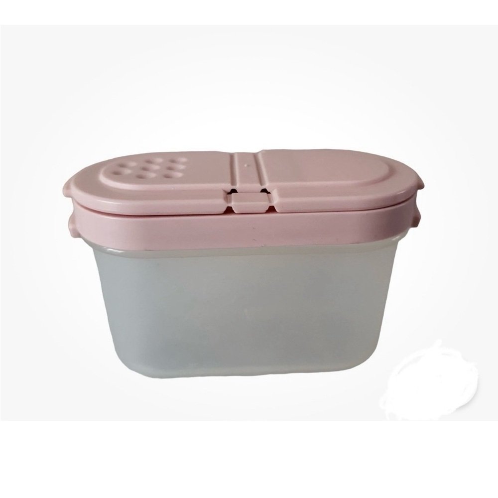 16 pieces Tupperware Pink and Clear Storage Container Shakers.